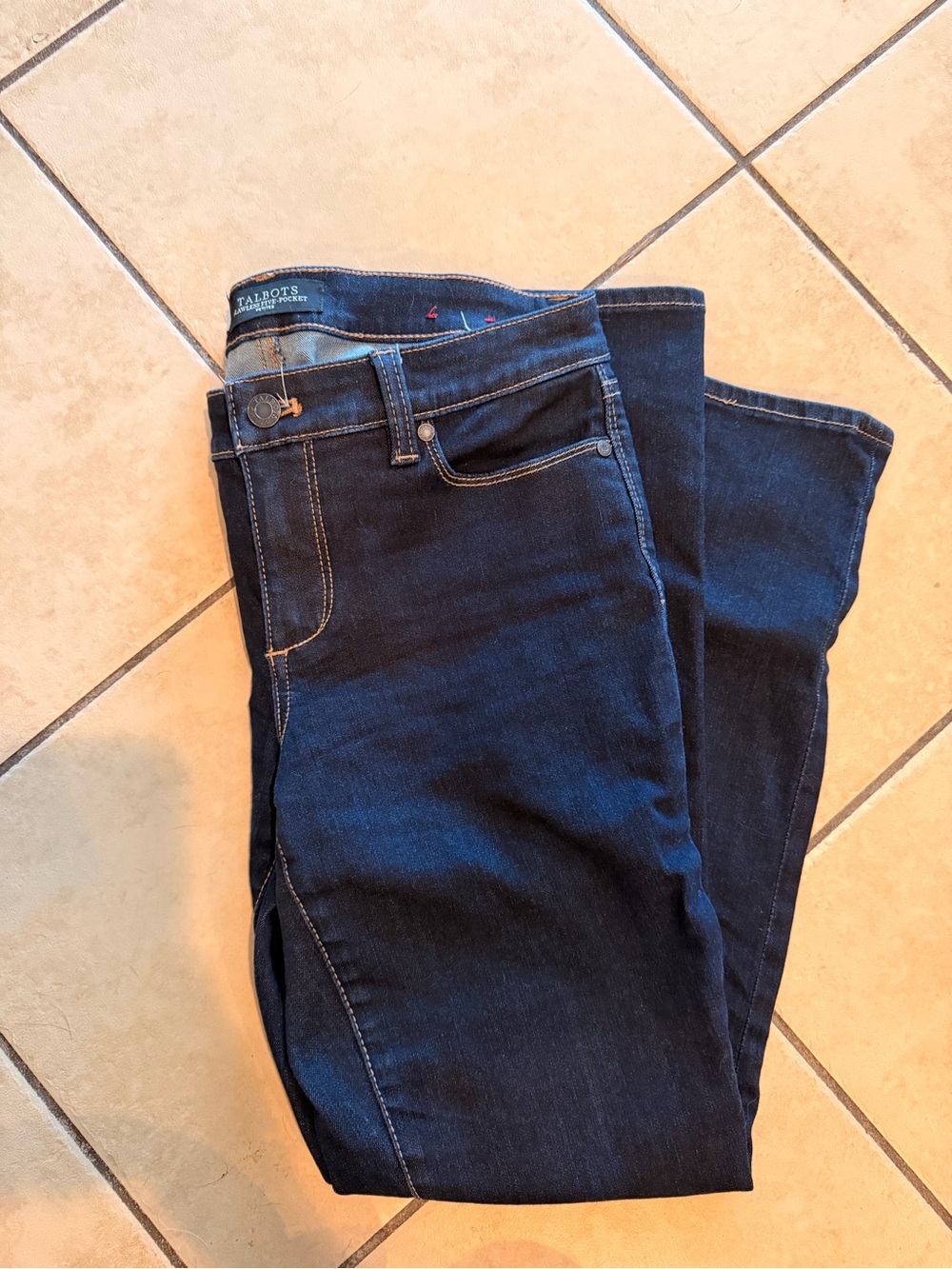 Talbots Women's Dark Indigo Straight-Leg Jeans